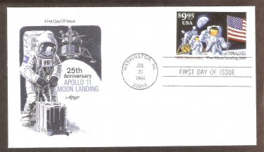 25th Anniversary First Moon Landing, Express Mail, AM, 1994 First Issue USA