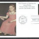 American Art, Ammi Phillips, Girl in Red Dress with Cat and Dog, Mystic, First Issue USA!