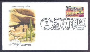 Greetings from America, Arizona, First Issue FDC USA