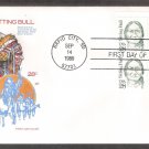 Sioux Chief Sitting Bull Native American Indian, CC, PB, First Issue FDC USA