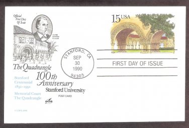 100th Anniversary Stanford University, Memorial Court The Quadrangle, Postal Card USA