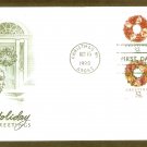 1998 Christmas Evergreen, Victorian, Chili Pepper, Tropical Wreaths, First Day of Issue USA