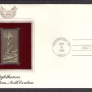 Cape Hatteras Lighthouse North Carolina With 22k Proof Gold Replica PCS, First Issue USA Cape Hatteras Lighthouse North Carolina With 22k Proof Gold Replica PCS, First Issue USA