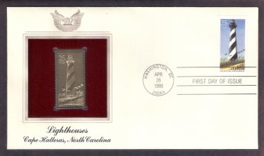 Cape Hatteras Lighthouse North Carolina With 22k Proof Gold Replica PCS, First Issue USA