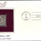 Christmas Stamp Madonna and Child by Antonello da Messina With 22k Proof Gold Replica PCS 1990