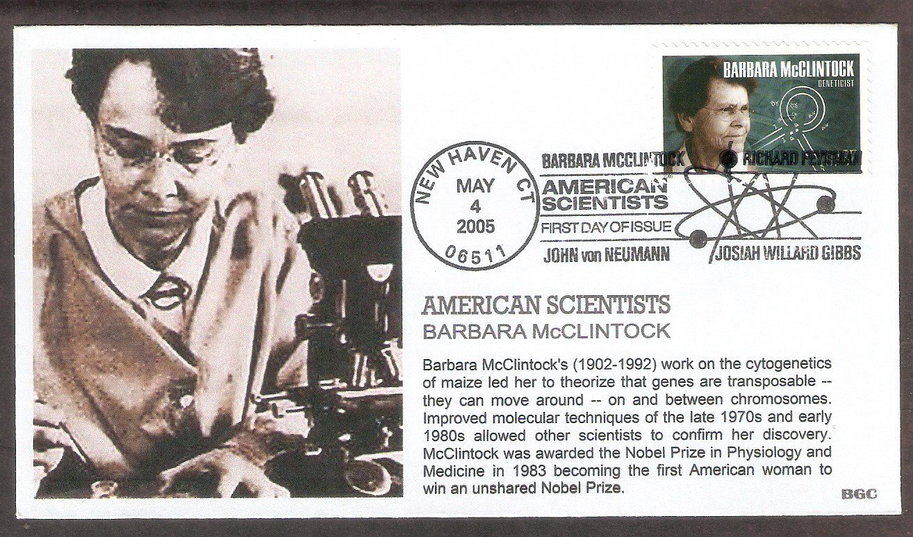 Barbara McClintock, Nobel Prize Winner, First Day of Issue