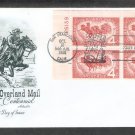 Centennial Western  Overland Mail, Stagecoach, Pony Express, AM, PB, 1958 First Issue USA