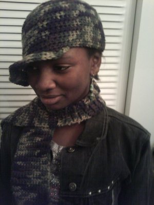Camo ball cap with scarf