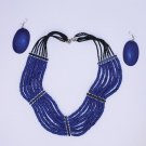 Blue 7 layered necklace set