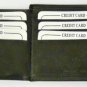 BLACK GENUINE LEATHER MULTI WINDOW 4.5" BI FOLD 502 LOOP WALLET *NEW*