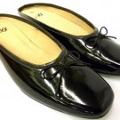 LADIES WOMENS SHINY BLACK MULE SLIP ON OFFICE SHOE SIZE 6 / 39 *NEW*