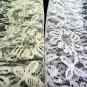 WHITE LACE FABRIC FLOWER DESIGN BRIDAL MATERIAL NET