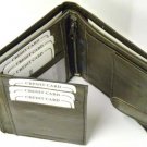 BLACK GENUINE LEATHER MULTI WINDOW 4.75" TRI FOLD LOOP 503SCL WALLET *NEW*