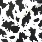 ANIMAL PRINT CLOTHING PRINTED SATIN FANCY DRESS B&W COW MATERIAL FABRIC 1M