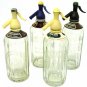 4 BRITVIC SCHWEPPES MACKAY RAWLINGS SODA WATER SIPHON PUMP RETRO 60'S BOTTLES