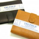 TRI FOLD GENUINE LEATHER MULTI WINDOW LGE BLACK WALLET