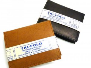 TRI FOLD GENUINE LEATHER MULTI WINDOW SM BROWN WALLET
