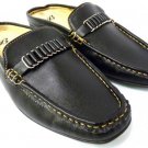 LADIES WOMENS BLACK MULTI LOOP MULE SLIP ON FLAT OFFICE SHOE SIZE 4 / 37 *NEW*
