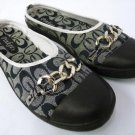 LADIES WOMENS BLACK AND SILVER MULE SLIP ON FLAT OFFICE SHOE SIZE 5 / 38 *NEW*