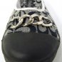 LADIES WOMENS BLACK AND SILVER MULE SLIP ON FLAT OFFICE SHOE SIZE 3.5 / 36 *NEW*