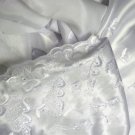 WHITE EMBROIDERED SATIN CHRISTENING FABRIC MATERIAL