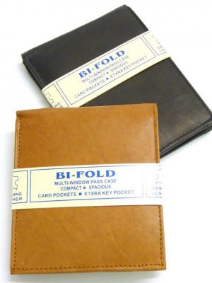 BI FOLD GENUINE LEATHER MULTI WINDOW BROWN WALLET NEW