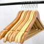 BEECH ALL WOOD COAT HANGERS TROUSER BAR ROUNDED TOP