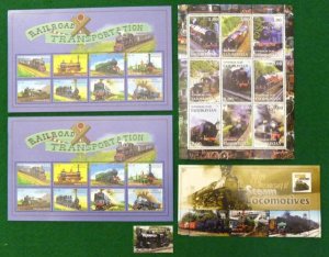 RAILROAD RAIL TRAIN TRANSPORT 200TH ANNIVERSARY COLLECTORS STAMPS x 29
