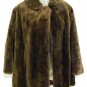 WOMENS DARK BROWN THICK GENUINE REAL FUR COAT JACKET 40"