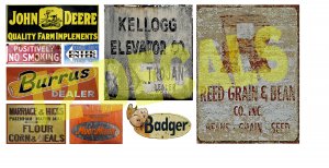 HO Scale Feed and Seed Pre-weathered Decals #1