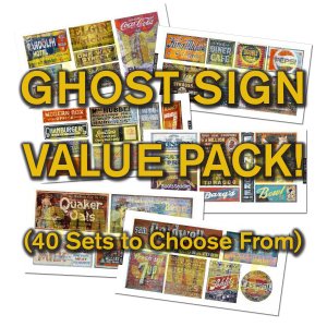 O Scale Ghost Sign Decals Value Pack-OVER 40% DISCOUNT