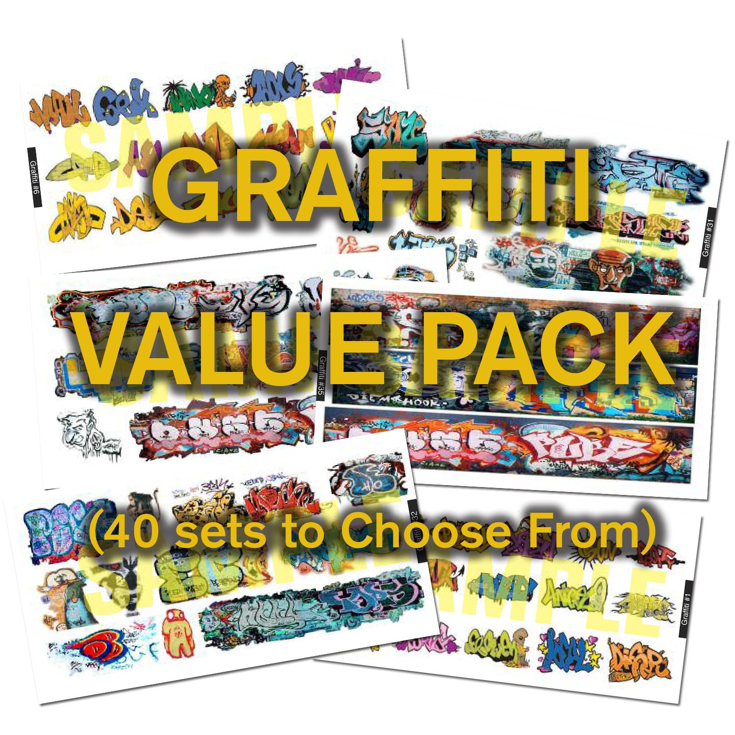 HO Scale Graffiti Decals Value Pack25 DISCOUNT