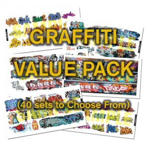 HO or N Scale Graffiti Decals Value Pack-40% DISCOUNT