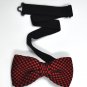 New High Quality Fashion Knitted Bow Tie For Men Red With Navy Blue Checker