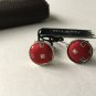 New Men Vintage Cuff Links Red Cloth Chrome Design