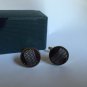 New Men Vintage Cuff Links Purple Cloth Chrome Design