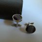 New Men Vintage Cuff Links Purple Cloth Chrome Design