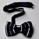 New High Quality Fashion Knitted Bow Tie For Men Navy Blue With White Stripe