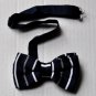 New High Quality Fashion Knitted Bow Tie For Men Navy Blue With White Stripe