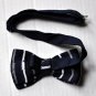 New High Quality Fashion Knitted Bow Tie For Men Navy Blue With White Stripe