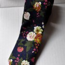 New High Quality Fashion Narrow Floral Cotton Tie For Men Black