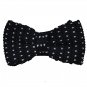 New High Quality Fashion Knitted Bow Tie For Men Navy Blue With White >
