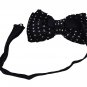 New High Quality Fashion Knitted Bow Tie For Men Navy Blue With White >