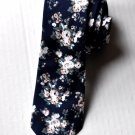 New High Quality Fashion Narrow Floral Cotton Tie For Men Black