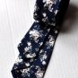 New High Quality Fashion Narrow Floral Cotton Tie For Men Black