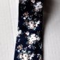 New High Quality Fashion Narrow Floral Cotton Tie For Men Black