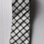 New High Quality Fashion Narrow Tie For Men White Gray Plaid
