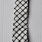 New High Quality Fashion Narrow Tie For Men White Gray Plaid