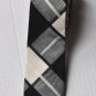 New High Quality Fashion Narrow Cotton Tie For Men White Gray Checker