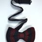 New High Quality Fashion Knitted Bow Tie For Men Navy Blue With Marron Stripe